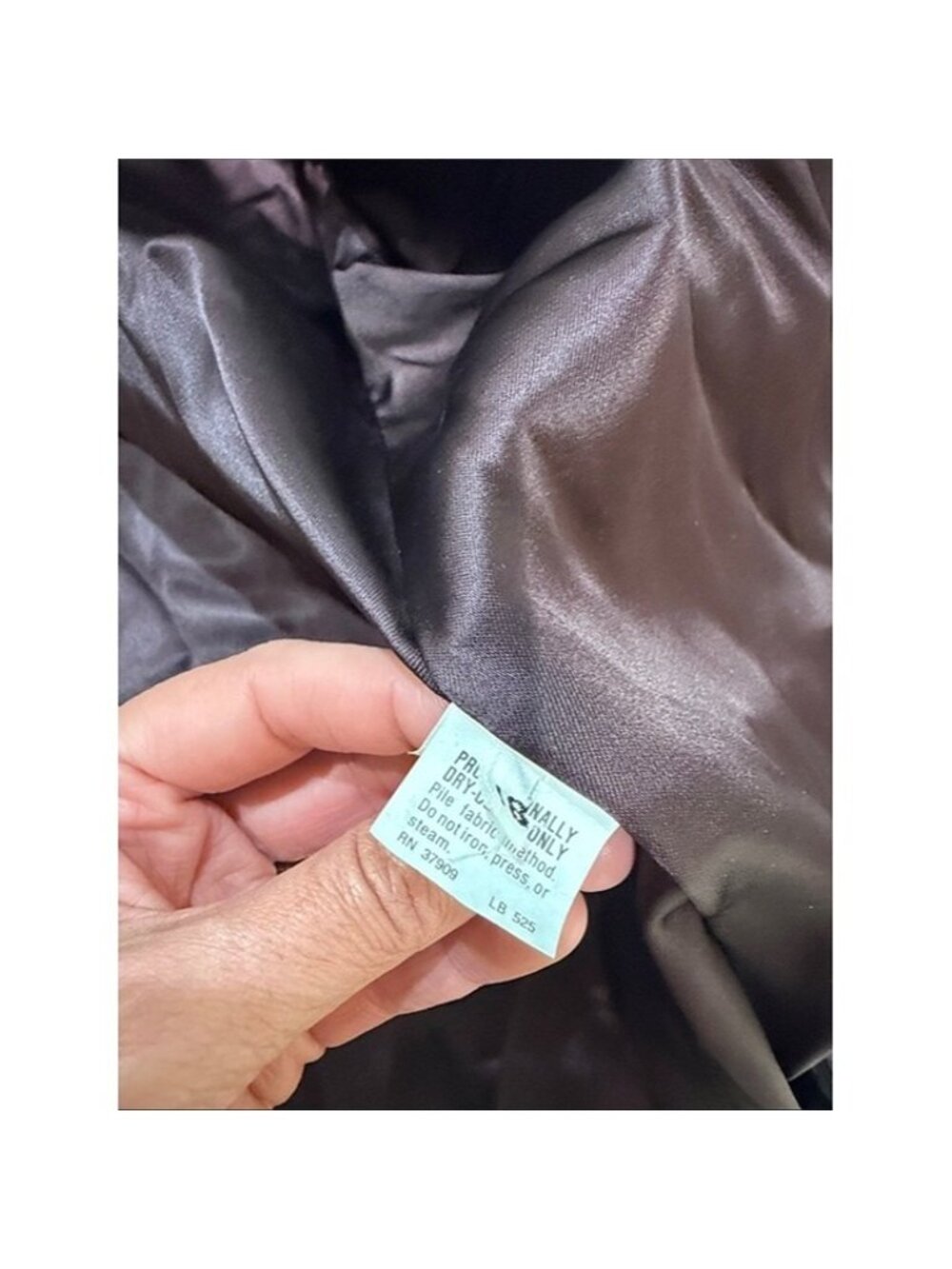 Vintage Monterey Fashions 80/90s faux mink coat black size large - Picture 7 of 9